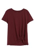 Women's Caslon Knotted Tee, Size - Burgundy