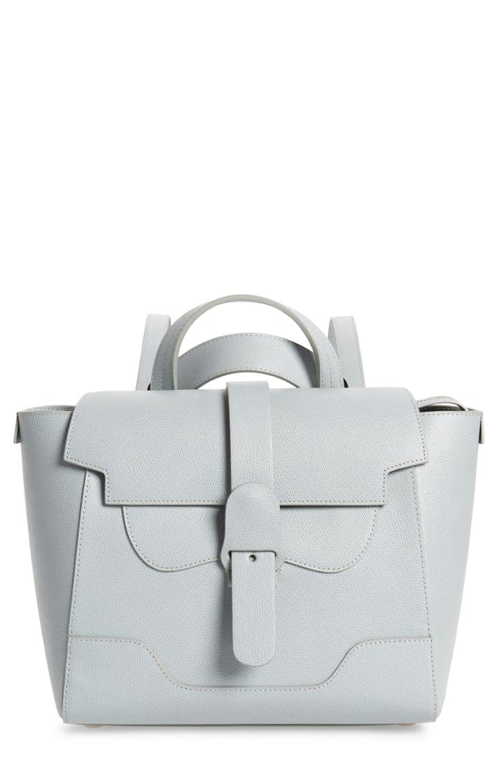 Senreve Medium Maestra Pebbled Leather Convertible Satchel - Grey