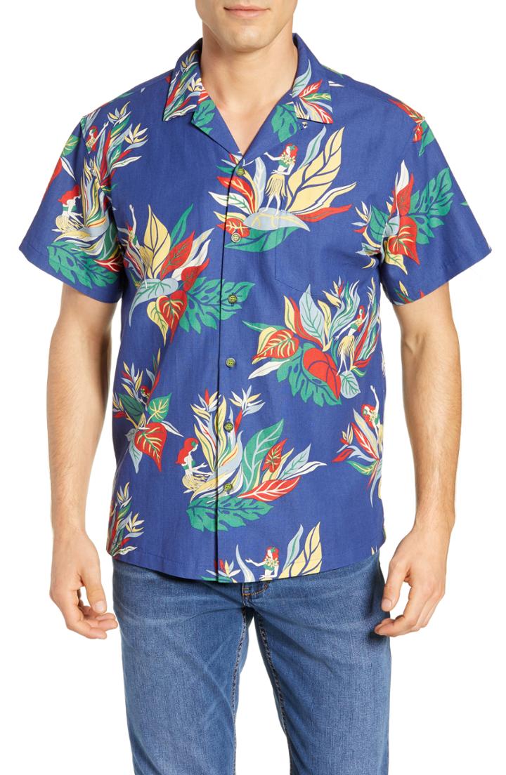 Men's Kahala Full Bloom Classic Fit Sport Shirt - Blue