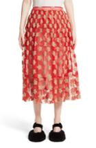 Women's Simone Rocha Star Embroidered Tulle Skirt - Red