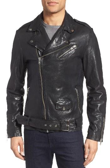 Men's Lamarque Washed Leather Biker Jacket