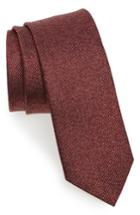 Men's Lanvin Solid Silk Skinny Tie, Size - Red