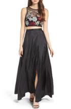 Women's Xscape Embellished Two-piece Gown - Black