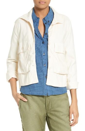 Women's The Great. 'the Swingy Army' Jacket - White