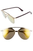 Women's Dior Reflected 52mm Brow Bar Sunglasses - Gold Plum