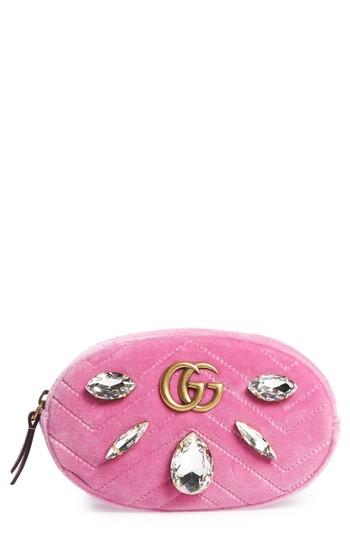 Gucci Marmont 2.0 Crystal & Velvet Belt Bag -