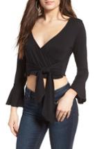 Women's Sun & Shadow Tie Front Wrap Top