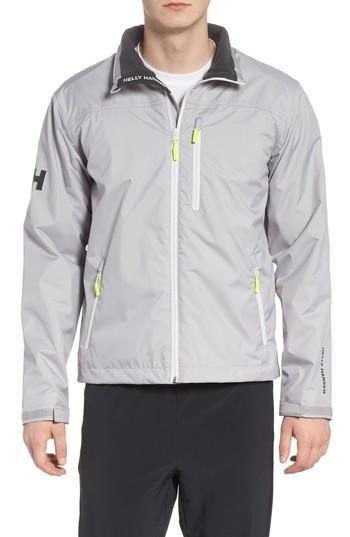 Men's Helly Hansen 'crew' Waterproof & Windproof Jacket, Size - Grey