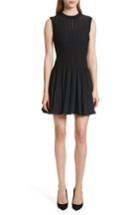Women's Theory Check Knit Fit & Flare Dress - Black