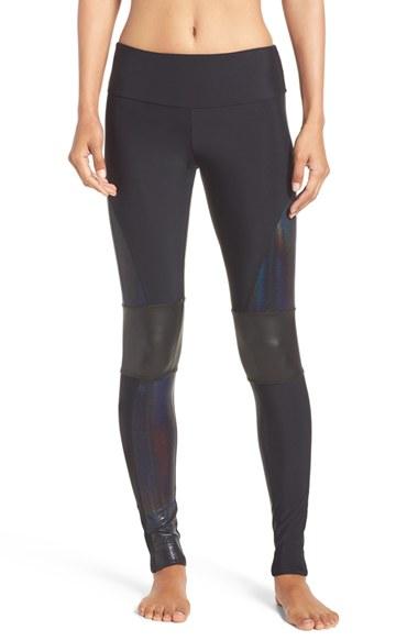 Women's Onzie 'moto' Mesh Inset Leggings, Size Xs - Black