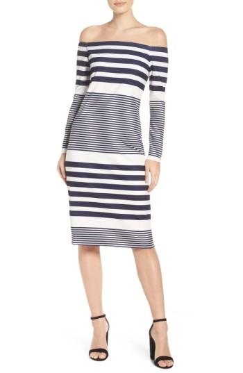 Women's Eliza J Off The Shoulder Midi Dress - White