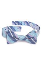 Men's Southern Tide Bryson Stripe Silk Bow Tie, Size - Blue