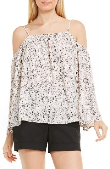 Women's Vince Camuto Print Cold Shoulder Blouse - Pink