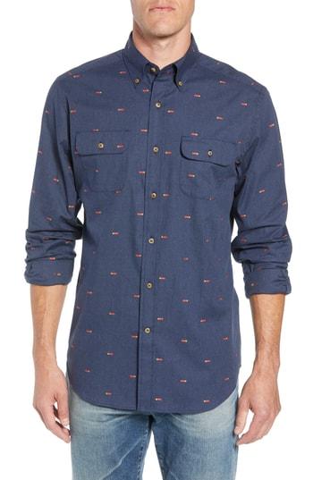 Men's Southern Tide Straight Shooter Patterned Sport Shirt - Blue