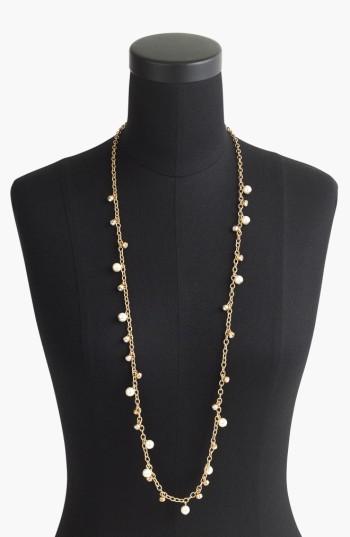 Women's J.crew Long Crystal & Faux Pearl Necklace
