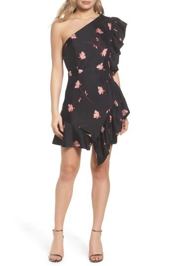 Women's Bardot Lucia Frill One-shoulder Dress - Black