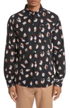 Men's Saturdays Nyc Crosby Spots Woven Shirt - Black