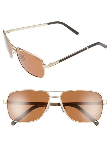 Men's Polaroid Eyewear 58mm Polarized Navigator Sunglasses - Light Gold