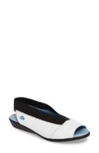 Women's Cloud 'caliber' Peep Toe Leather Flat -8.5us / 39eu - White