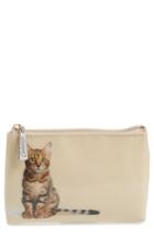 Catseye London Tabby On Taupe Zip Pouch, Size - Tabby