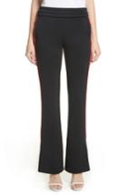 Women's Off-white Flare Leg Track Pants - Black
