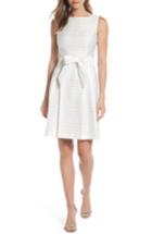 Women's Anne Klein Shadow Stripe Fit & Flare Dress - White