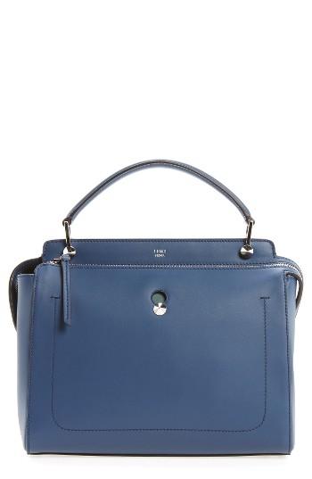 Fendi 'dotcom' Leather Satchel - Blue