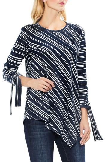 Women's Two By Vince Camuto Tie-cuff Asymmetric Hem Top, Size - Blue