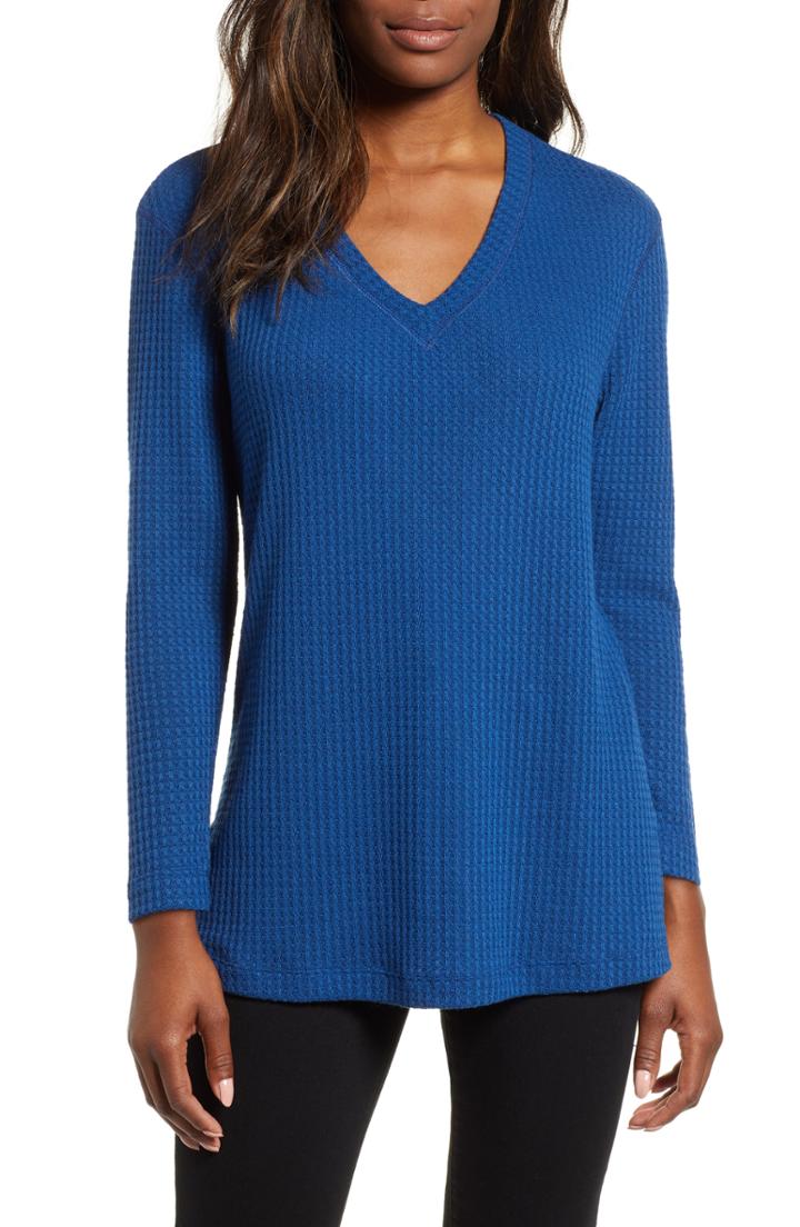Women's Karen Kane Stripe & Imitation Pearl Long Sleeve Tee
