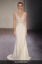 Women's Lazaro V-neck Lace Trumpet Dress
