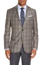 Men's Ted Baker London Jay Trim Fit Plaid Wool Sport Coat S - Brown