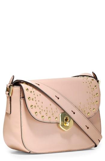 Cole Haan Mini Marli Studded Leather Saddle Bag - Pink
