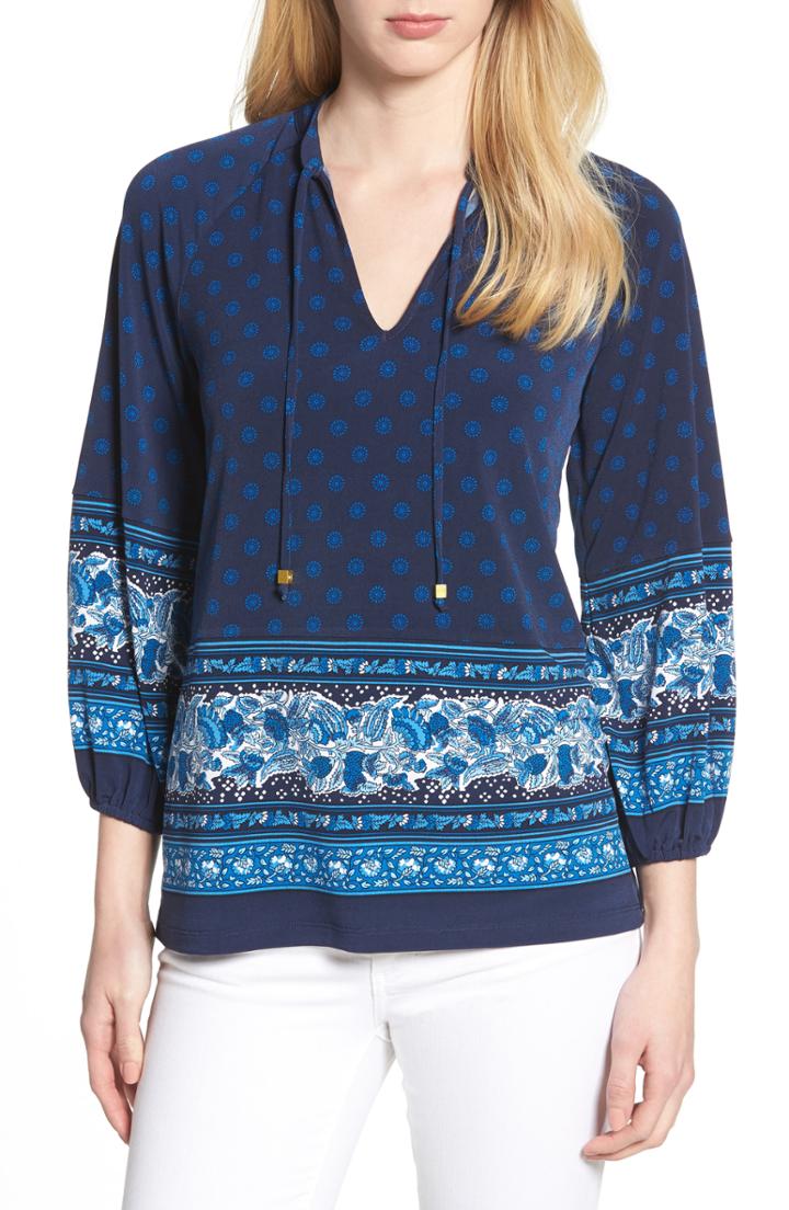 Women's Yigal Azrouel Lace-up Stripe Cotton Shirt