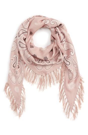 Women's Madewell Diamond-shape Print Scarf, Size - Grey