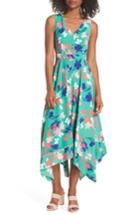Women's Vince Camuto Floral Asymmetric Hem Midi Dress - Green