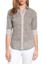 Petite Women's Foxcroft Mary Cotton Shirt P - Green