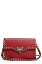Valentino Garavani Medium Rockstud Leather Shoulder Bag - Red