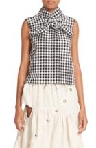 Women's Marques'almeida High Neck Knotted Gingham Top