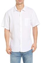 Men's Original Paperbacks Rome Trim Fit Linen Sport Shirt - White