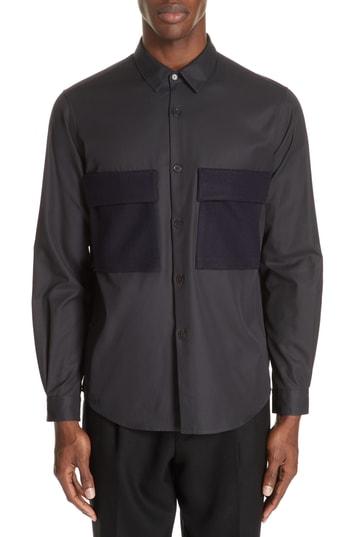 Men's Tomorrowland Gabardine Woven Shirt - Blue