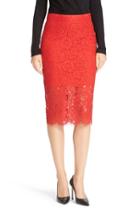 Women's Diane Von Furstenberg Lace Pencil Skirt - Red
