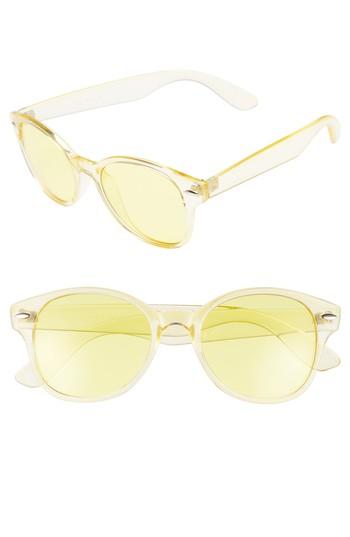 Women's Glance Eyewear 50mm Transparent Round Sunglasses - Yellow