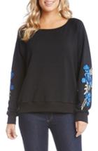 Women's Karen Kane Applique Sleeve Sweatshirt - Black
