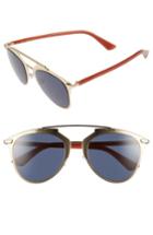 Women's Dior Reflected 52mm Brow Bar Sunglasses - Rose Gold/ Blue