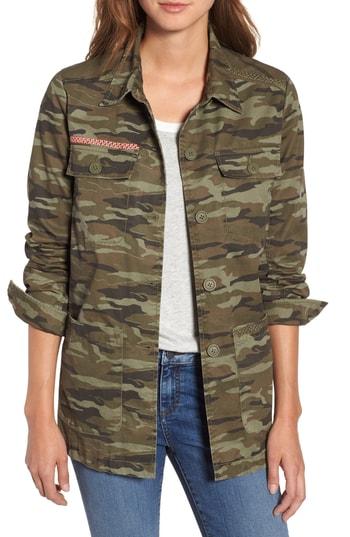 Petite Women's Caslon Utility Jacket P - Green