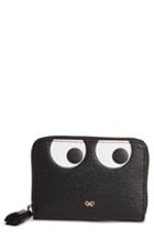 Women's Anya Hindmarch Eyes Small Leather Zip Around Wallet - Black