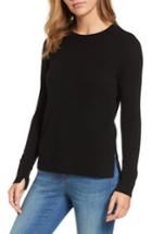 Petite Women's Halogen Crewneck Cashmere Sweater P - Black