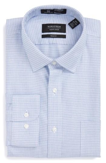 Men's Nordstrom Men's Shop Smartcare(tm) Trim Fit Dress Shirt .5 - 32/33 - Blue