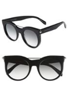 Women's Alexander Mcqueen 52mm Cat Eye Sunglasses - Black