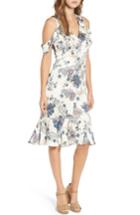Women's Willow & Clay Print Cold Shoulder Dress, Size - Pink